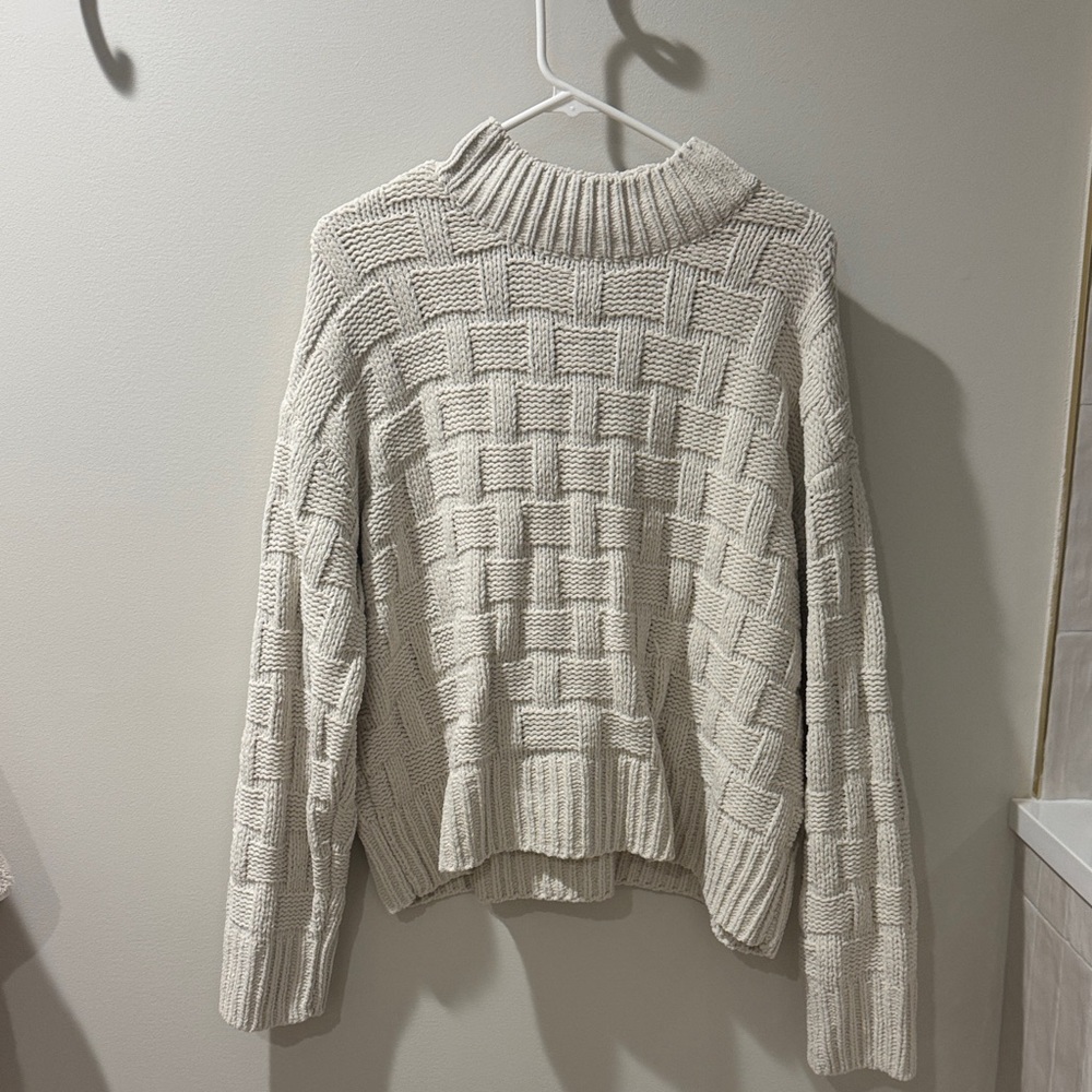 Vero Moda Textured Cream Turtleneck Sweater